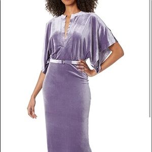 BNWT Norma Kamali Women's Obie Gown  Powder Purple with belt size S/36